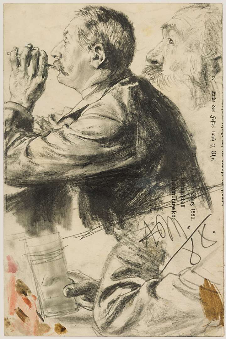 Studies of a Man Smoking, in Profile